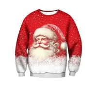 Pull de Noël pour homme, sweat-shirt de Noël « Merry Christmas » Pull de Noël Famille Unisexe Sweatshirts drôles Vêtements de Noël Fête de Noël 2025 (S-XXL), rouge, M