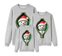 Pull de Noël pour la Famille Christmas Sweater Moche Sweat Noël Nouvel an Pullover Pulls de Moche Ensemble Familial Sweat à Manches Longues Vetements (A1 Light Gris,130)