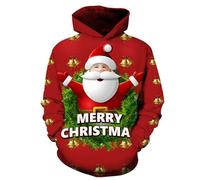 Pull de Noël pour Petits garçons et Filles, Motif Renne Bonhomme de Neige, Père Noël, Doublure en Polaire, Manches Longues, col Rond, Automne/Hiver, Sweat-Shirt Chaud