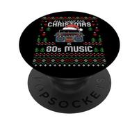 Pull de Noël rétro Moche Style années 80 Musique Boombox PopSockets PopGrip Adhésif