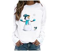 Pull de Noël Sweat Femme Rudolph Renne Elfe Col Rond Manches Longues Pull à Capuche Adolescentes Filles Noël Pull de Noël Père Noël Sweats de Noël Hiver Chaud Chic Ample Sweater Tops Sweat