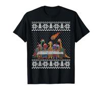 Pull de Noël « The Last Supper Dinosaur Extinction Ugly Christmas » T-Shirt
