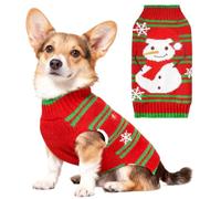 Pull de Noël tricoté chaud pour chiot Motif bonhomme de neige | Costume d'hiver pour chiot et chat de petite et moyenne taille, pour intérieur et extérieur, maison, voyage, Pâques