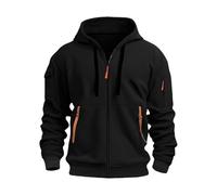 Pull décontracté à manches longues pour homme avec demi-fermeture éclair - Pull en polaire confortable avec cordon de serrage - Sweat à capuche léger pour les vacances - Vêtements de sport