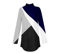 Pull décontracté pour femme - Haut tendance à manches longues pour femme - Tunique à col roulé à manches longues - Vêtements d'hiver décontractés pour femme, blanc, S