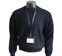 Pull décontracté pour homme avec col rond tricoté à partir de polyester pour un ajustement confortable de longueur régulière (taille XL, noir)