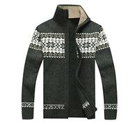 Pull décontracté tendance pour homme Automne Hiver Noël Manches longues Tricoté Ample Épais Laine d'agneau Polaire Chaud Couleur unie avec poches Coupe ajustée Matériau Manteau Top Pull Pull Pull