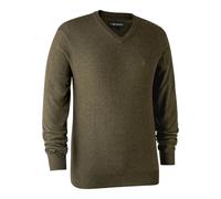 Pull Deerhunter Kingston col en V Marron orme foncé 3XL