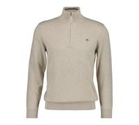 GANT Pull Classic Cotton col zippé Beige M Homme