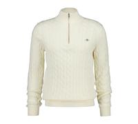 Pull demi-zip en maille de coton Gant Beige XL