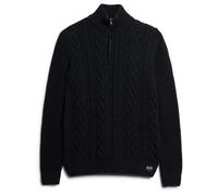 Pull demi zip en tricot Superdry Jacob Cable Bleu S