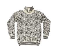 Pull DEVOLD SVALBARD WOOL ZIP NECK (OFFWHITE/ANTHRACITE) Homme S