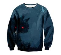 Pull d'Halloween à col rond pour homme - Coupe ample - Pull décontracté à manches longues - Pull d'entraînement léger avec poignets côtelés, bleu marine, 4X-Large