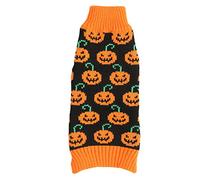 Pull d'halloween pour Chien YYALYYON, Motif Citrouille, Tricot Acrylique Chaud, Coupe élastique Confortable, déguisement pour Les fêtes, Cadeau pour Chiens de Petite, Moyenne et (M)