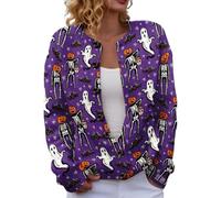 Pull d'Halloween pour femme - Cardigans effrayants squelette fantôme
