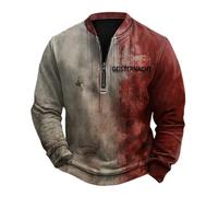 Pull d'Halloween pour homme - Pull à capuche zippé pour homme - Sweat à capuche sanglant imprimé lettres anglaises - Sweat à capuche imprimé numérique 3D - Sweat à manches longues surdimensionné