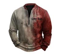 Pull d'Halloween pour homme - Pull à capuche zippé pour homme - Sweat à capuche sanglant imprimé lettres anglaises - Sweat à capuche imprimé numérique 3D - Sweat à manches longues surdimensionné