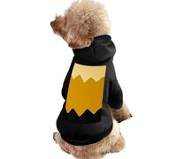 Pull d'hiver chaud pour chien et chat avec capuche - Vêtement doux pour animal domestique - Taille TP-2XL - Pour temps froid, jaune moutarde et noir - Pour chiens et chats de petite et moyenne taille