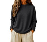 Pull d'hiver décontracté à col montant en tricot épais pour femme | Pull d'hiver pour femme offrant un col montant élégant, une texture tricotée épaisse, des manches longues et un profil