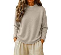 Pull d'hiver décontracté à col montant en tricot épais pour femme | Pull d'hiver pour femme offrant un col montant élégant, une texture tricotée épaisse, des manches longues et un profil