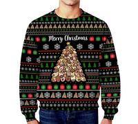 Pull d'hiver décontracté ample pour homme Pull à capuche drôle laid Secret Design, Noir , XXL