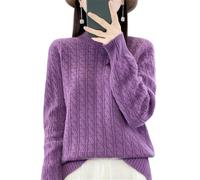 Pull d'hiver en laine épaisse et chaude à col montant torsadé pour femme, 1111, M