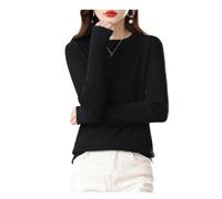 Pull d'hiver en laine mélangée à col rond pour femme, C112, M