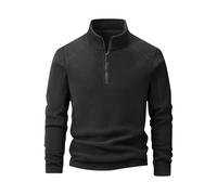Pull d'hiver en polaire pour homme - Sans capuche - Coupe ample - Vêtement thermique extensible et confortable - Chemise à manches longues - Léger - Pour l'automne et l'hiver, Noir , XL