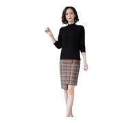 Pull d'hiver en tricot à col montant pour femme, C112, M