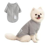 Pull d'hiver en tricot pour petits chiens, chatons, chihuahua, teckel, yorkie (printemps, gris pur, taille L)
