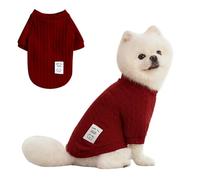 Pull d'hiver en tricot pour petits chiens, chatons, chihuahua, teckel, yorkie (printemps, rouge pur, taille L)