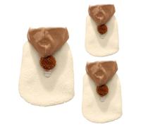Pull d'hiver pour Chien et Chat - Vêtements en à Capuche sans Manches avec Pompons, vêtements en Laine d'agneau avec Attache, Tenue Chaude pour Petites Races, Guide des Tailles S, M, L, 145