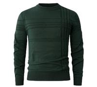Pull d'hiver pour homme - Jacquard baggy - Col rond - Tricot fin - Coupe ajustée - Pull de loisirs - Pull à manches longues - Doux - Haut chaud et confortable, O vert foncé, M