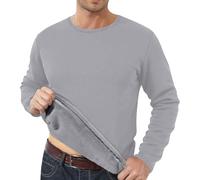 Pull d'hiver rembourré et épais pour homme - Grande taille - Peut être porté à l'extérieur du haut de la grande taille - Commerce extérieur - Couleur unie - Pull de travail vintage occidental, gris