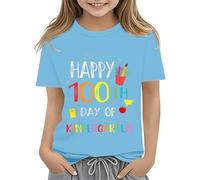 Pull Dos Nu Femme Premier Jour de l'école Chemise In My Pre School Chemise Toddler Maternelle Chemises Clips Pour Vêtements, bleu clair, 10-11Years