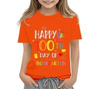 Pull Dos Nu Femme Premier Jour de l'école Chemise In My Pre School Chemise Toddler Maternelle Chemises Clips Pour Vêtements, Orange, 10-11Years