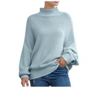 Pull Doux Femme,Pull en Tricot éPais pour Femme Manches Chauve-Souris Col Roulé Style EuropéEn Et AméRicain | VêTements d'hiver Confortables