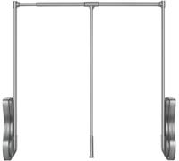 Pull Down Closet Rod Heavy Duty Réglable 19-35.4in Armoire Armoire Lift Rails Cintre pour Suspendre des Vêtements Armoire Bar Organizer Système De Stockage Tube, Gray, 700-900mm