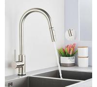 Pull Down Kitchen Faucet Pull Out Sprayer Brushed Nickel Sink Single Lever Mixer Tap