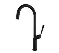 Pull Down Kitchen Mixer Faucet with Spray Dual Mode 360° Swivel Single Hole Brass Kitchen Faucet Pull Down-Grey
