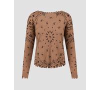 Pull En Cachemire Marron Kujten Mela Bandana F2500-2131