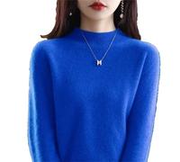 Pull en cachemire pour femme, 100 % cachemire, manches longues, col rond, doux et chaud, pull en tricot tendance, grande taille, Grue, M