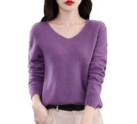 Pull en Cachemire pour Femme, Pull en Laine Mérinos, Col en V, Hiver Et Automne, Pull en Laine, Haut Tricoté