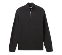 Pull en coton anthracite avec un col camionneur et une coupe droite XXXL