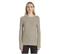 Pull en coton bio TOM TAILOR 1016350 pour femme - rayé - couleur Dusty Alabaster mélangé XL