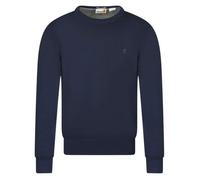 Pull en coton bleu marine maille piquée à col rond et avec le logo brodé 2XL
