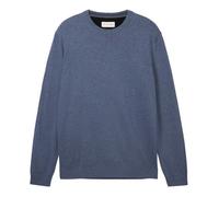 Pull en coton indigo uni coupe droite avec un col rond en bord côte XL