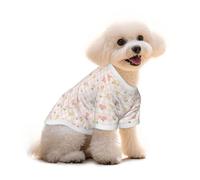 Pull en coton pour chiens de petite et moyenne taille Motif fleurs de vichy | Vêtement polyvalent en coton pour chien pour un usage quotidien, les voyages, les fêtes ; pull doux pour animaux de compagnie