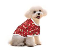 Pull en coton pour chiens de petite et moyenne taille Motif vigne écarlate | Vêtement polyvalent en coton pour chien pour un usage quotidien, les voyages, les fêtes ; pull doux pour animaux de compagnie