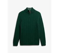 Superdry Cotton Classic Cable Half Zip Sweater Vert 2XL Homme